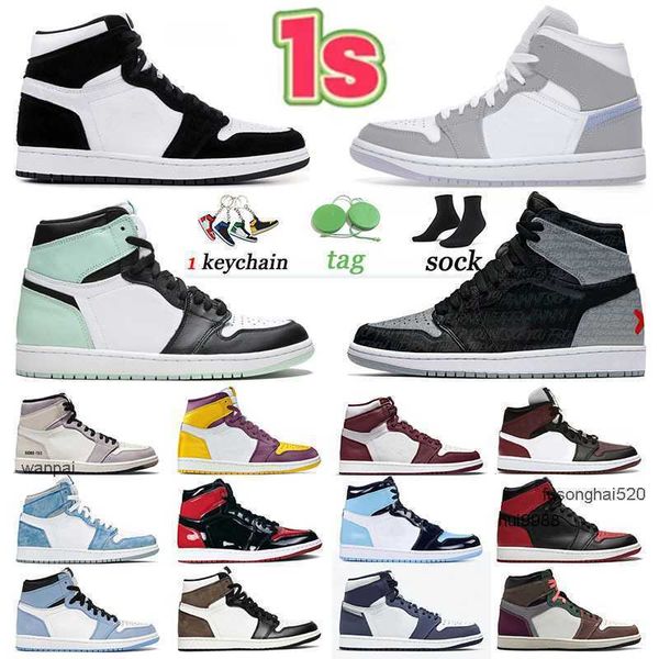 

big size us 12 jumpman 1 1s basketball shoes high og nrg igloo mens womens bred patent rebellionaire university blue unc midnight navy jorda, Black