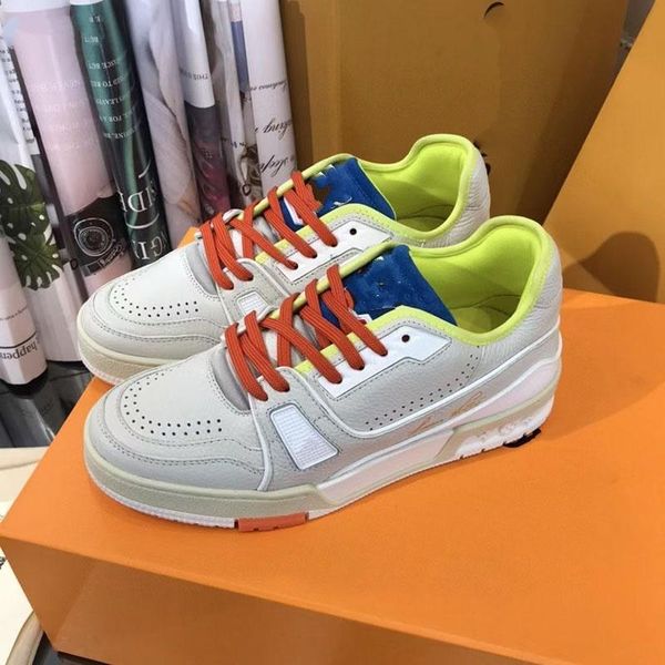 

fashion trainer casual shoes virgils alligator-embossed mens shoe black grey brown white green calf leather french ablohs sneaker intage ufp