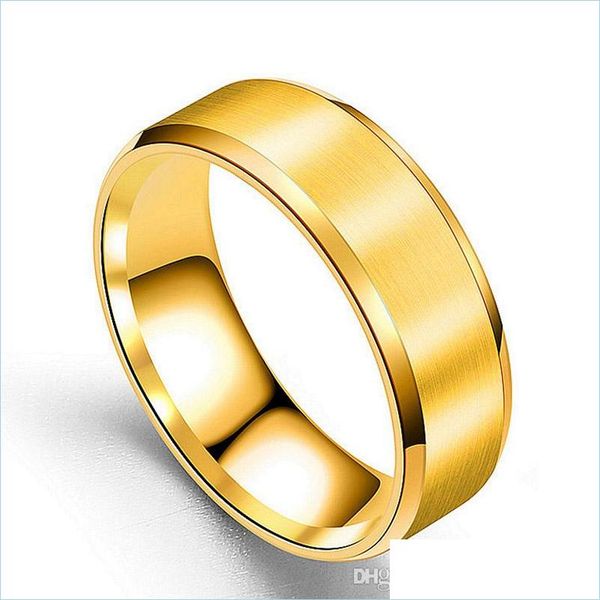 

band rings 8mm frosted stainless steel ring band fashion women men hip hop jewelry will and sandy drop ship delivery dhshu, Silver