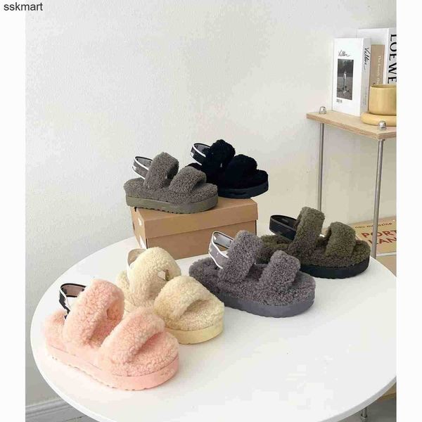 

designer australia boots solid color the same type of teddy cake sole curly wool slippers 2023 classic short platform ankle boots snow boot, Black