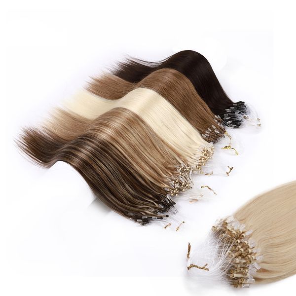 

micro loop human hair extensions 16" 18" 20" 22" 24" indian virgin hair straight keratin hair 100g/lot 1g/strand 13