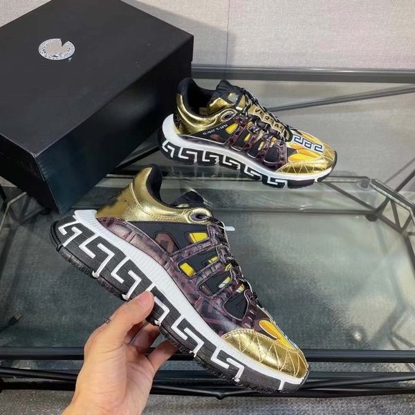 

italy trigreca sneakers 4.0 casual shoes barocco printing green black white print gold gum silver grey fashion original men women track trai