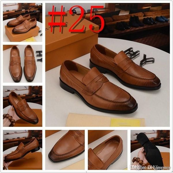 

3a designer brand business luxury oxford shoes men breathable leather formal dress shoes male office party wedding shoe mocassins 33, Black