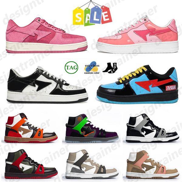 

2023 new casual shoes bapestas baped sk8 sta abc camo blue pastel pink halloween black brown ivory wheat red rocket raccoon womens mens high