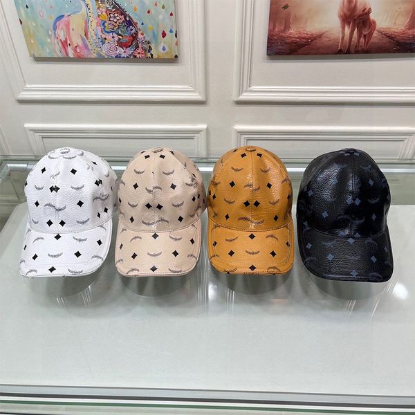 

Stylish Leather Ball Caps Designer High Grade Hats 4 Colors Hat Adjustable Cap for Woman Man, C1