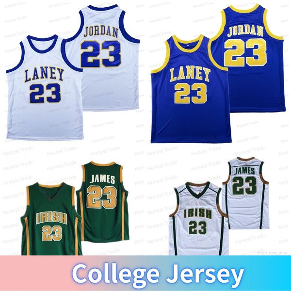 

custom laney basketball jersey high school 23 st. vincent mary irish green stitched ncaa college mens jerseys mesh, Black