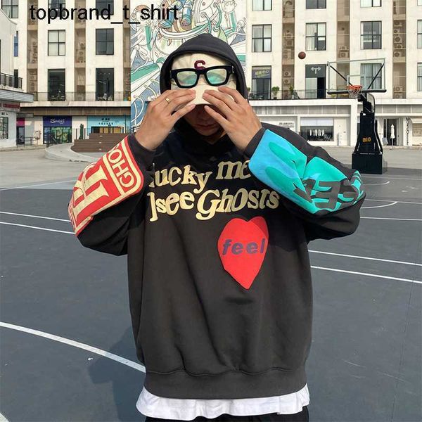 

men's hoodies designer sweatshirts kanyess letter printing plush men's women's sweater loose fashion hoodie, Black