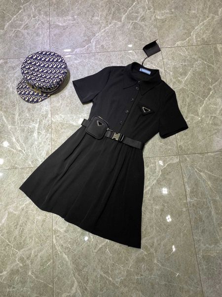 

designer leisure dress women skirt paris fashion week limited edition inverted triangle badge on chest lapel slim star same style, Black;pink