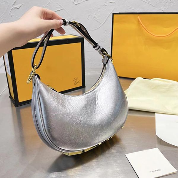 

nano graphy hobo wrist bag half moon zip fastening vintage bottom golden metal letter luxurys cross body designer womens clutch bag