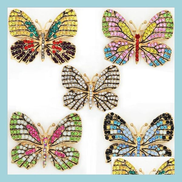 

pins brooches mix colorf rhinestone butterfly brooches fashion jewelry alloy enameled gold animals brooch pin dresses accessories w dhfhi, Gray