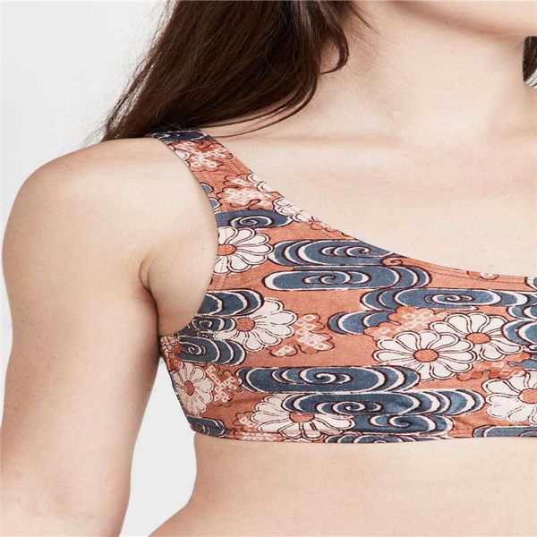 

new bikini printed holiday shoulder triangular split swimsuit women, White;black