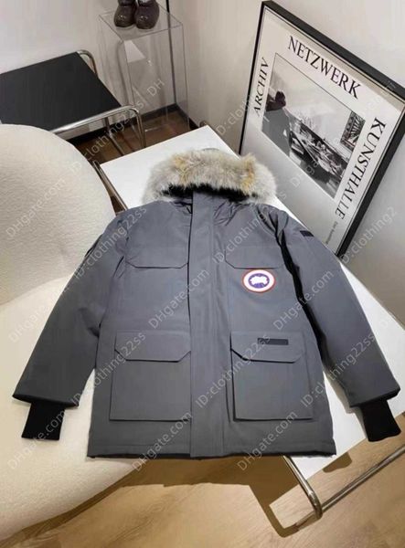

putian down jacket for men thickened medium length new canadian work clothes in winter fashionable goose parker couple's warm coat, Black