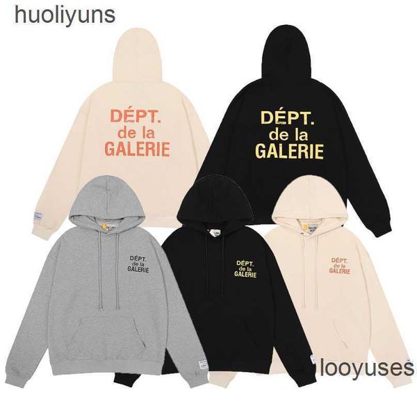 

dept hoodies galleryes men fashion streetwear sweater fashion classic letter cracked print hoodie spring autumn loose, Black