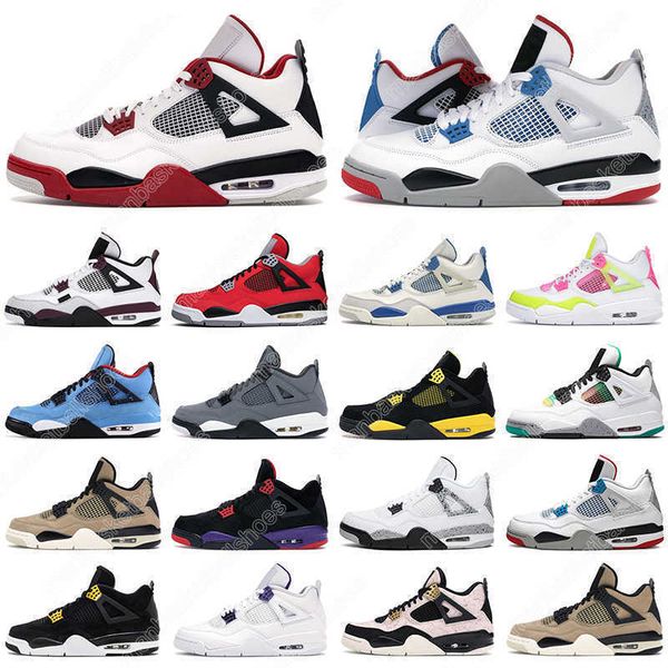 

basketball shoes mens trainers sports sneakers black cat fire red motorsports alternate thunder neon men women 4