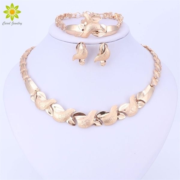 

wedding jewelry sets women costume statement necklace bracelet earring ring fashion gold color romantic classic accessories 221109, Slivery;golden