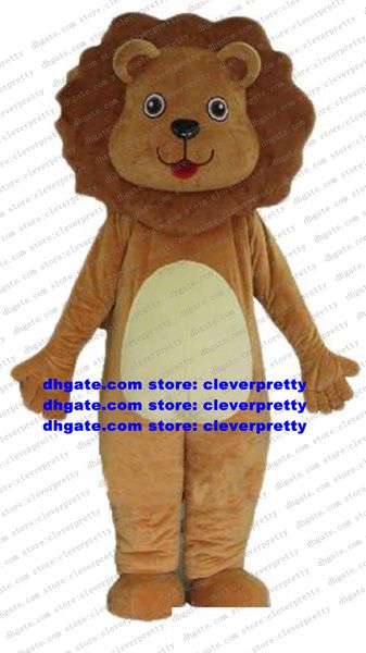 

brown lion wild animal mascot costume cartoon character outfit suit gather ceremoniously exhibition exposition zx169, Red;yellow