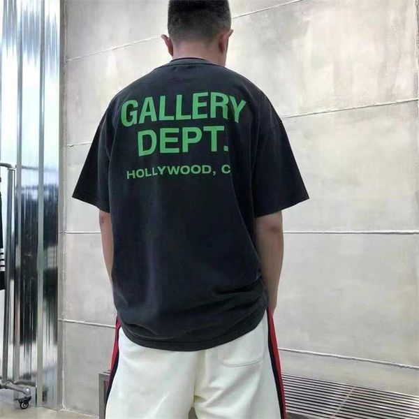 

designer gallerydept mens t-shirts trendy brand new cotton printed letter short sleeve tshirt, White;black