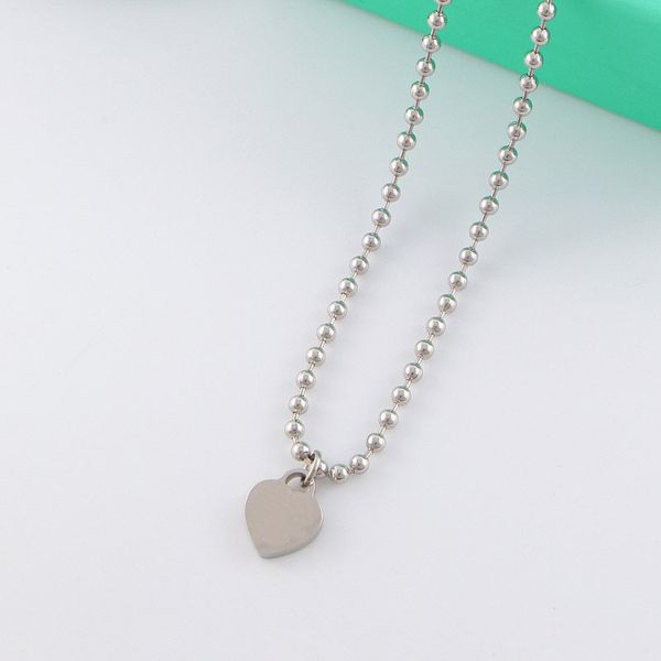 

necklace designer jewelry necklaces chain chains link luxury jewellery heart pendant custom love pendants women womens stainless steel valen, Silver