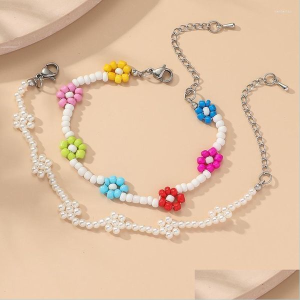 

charm bracelets charm bracelets cute flower beaded bracelet for girls fancy friendship children accessories jewelry beadscharm kent2 dhqah, Golden;silver