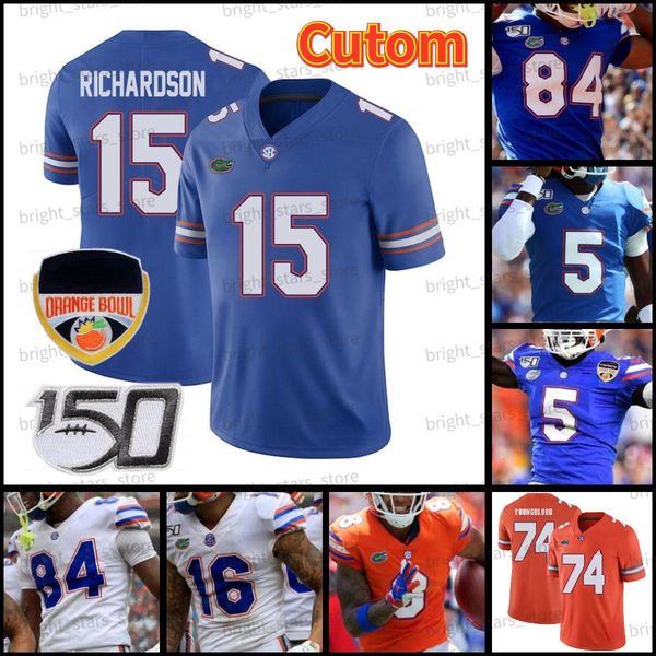 

custom custom florida gators 84 kyle pitts football jersey 15 tim tebow 6 jeff driskel 81 aaron hernandez ncaa college blue white orange jer, Black