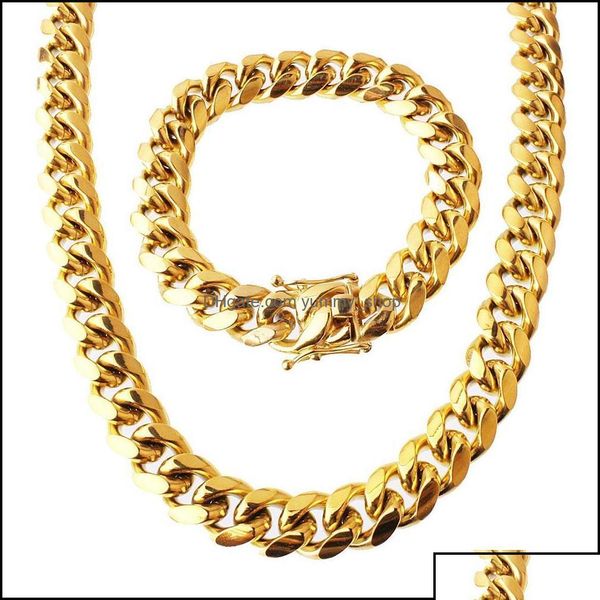 

other jewelry sets other sets jewelrystainless steel jewelry set 24k gold plated cuban link necklace bracelet mens curb otguq, Silver