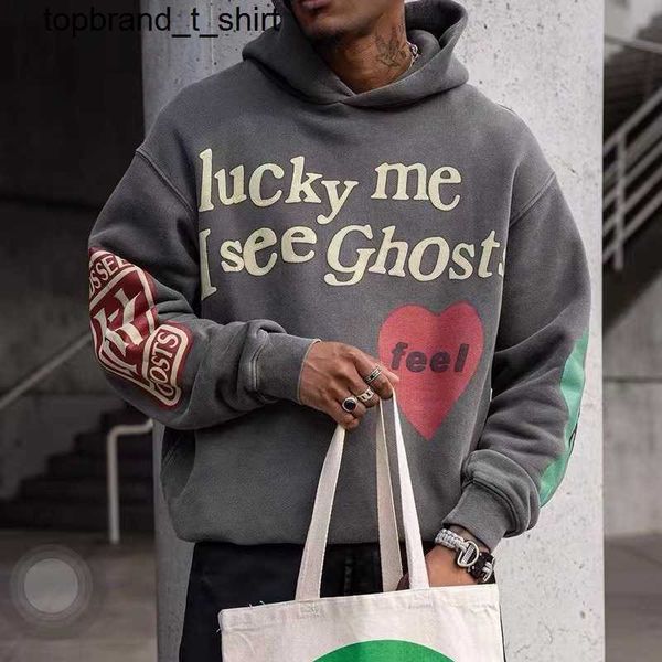 

men's hoodies designer sweatshirts kanyess love little fashion brand winter fleece loose men's couple hoodie, Black