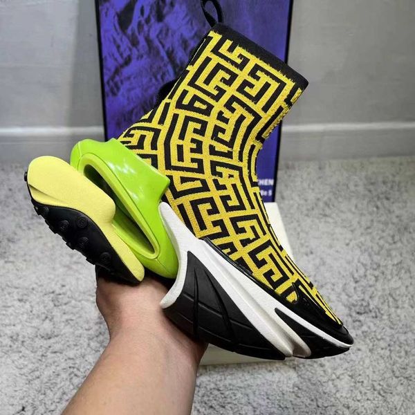 

luxury platform ba erman yacht unicorn socks boots running shoes high-quality sports platform yuan yuzhou low-help dad neoprene couple flyin, Black