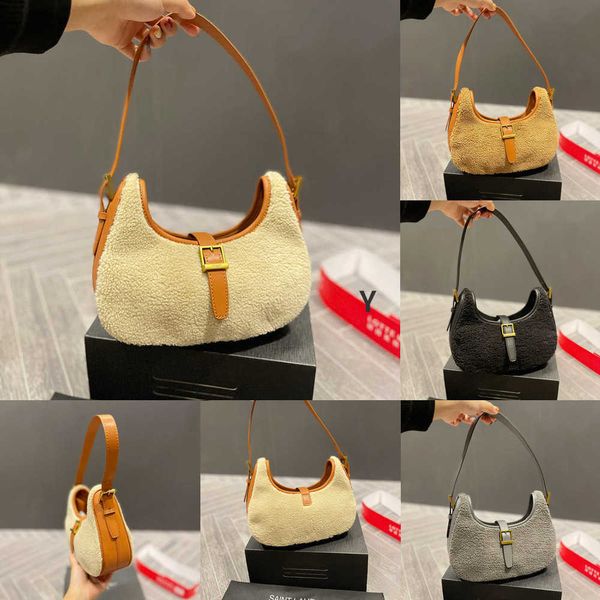 

totes ysbag loulou lamb wool shoulder handbag winter plush tote bag designer bags women shopping handle crossbody bags purse 220929 zafx