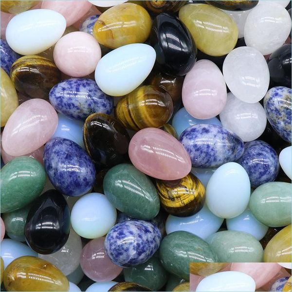 

stone 30mm natural crystal jade agate stone easter charm egg shaped colored eggs teardrop gemstone beads accessories wholesale drop dhscd, Black
