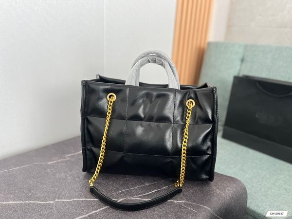 

women's new shoulder bag solid color large logo chain tote bag large capacity