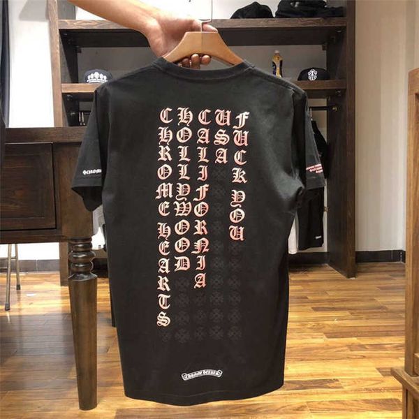 

hearts brand chiome ch sanskrit alphabet print men's and women's casual round neck short sleeve t-shirt fashion, White;black