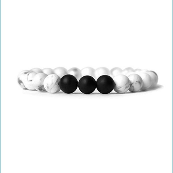 

beaded new natural black matte agate bracelet tiger eye white turquoise beads bracelets fashion jewelry for women men will and sandy dhpdd