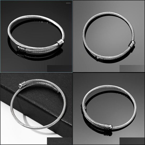 

charm bracelets charm bracelets personalized mens stainless steel twisted bracelet custom opening adjustable punk simple boy jewelry dhecy, Golden;silver