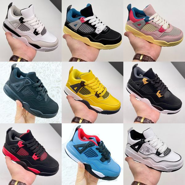 

2023 og jumpman 4 jumpman 4 4s kids basketball shoes raptors bred tattoo tinker black cement motorsports pink cool grey fire red big kids yo