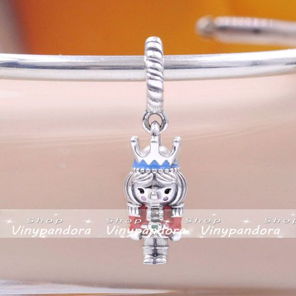 

925 sterling silver festive nutcracker 2022 dangle charm bead fits european pandora style jewelry charm bracelets, Black