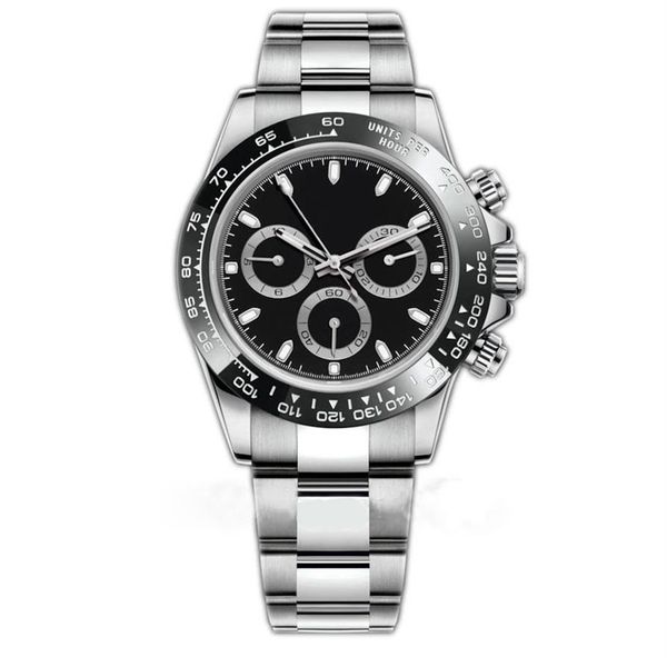

men business 2813 automatic watch cosmic basel black and white ceramic bezel 316l folding clasp 116500 waterproof mens watch284q, Slivery;brown