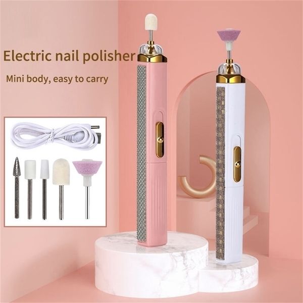 

nail art equipment electric drill machine kit handpiece polish file drills bit sets pen manicure pedicure tool gel remover 221109, Silver