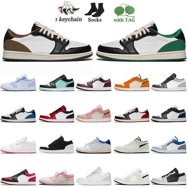 

new jumpman 1s basketball shoes cactus jack dark mocha green 1 low fashion women mens j1s black university blue starfish shadow toe edge glo