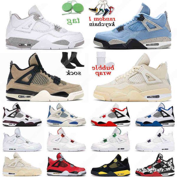 

basketball shoes mens trainer sports sneakers university blue fire red white 7-13 4s men women oreo 4 taupe haze, Black