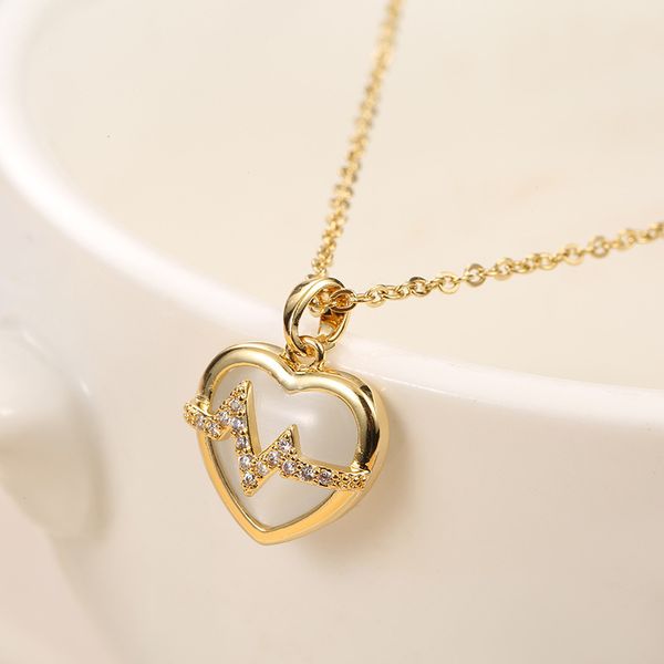 

luxury designers opal heart pendant necklace 18k gold necklaces jewelry for women gift, Silver