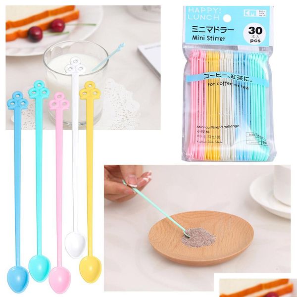 

tweezers pick-up tools 30piece mini candycolored cute dispensing spoon jewelry tool resin sile mold tools stirring stick coffee spo dhl7f, Black