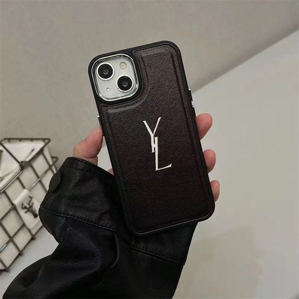 

Designers Phone Cases Fashion Purple Leather Phonecase Classical Letters Case Y Shockproof Cover For IPhone 14 Pro Max Plus 13 12 11 Top, White