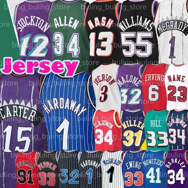 

custom grant hill jersey 13 33 charles barkley steve nash penny hardaway reggie miller tracy mcgrady jason williams hakeem olajuwon john sto, Black;red