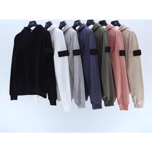 

toney 2021 sitong autumn island new men sweatshirts zipper stone pocket comfortable cotton simple couple hoodies, Black