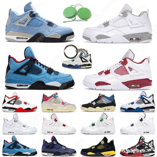 

basketball shoes outdoor mens trainer university blue white oreo black cat 7-13 4 cactus jack men women 4s