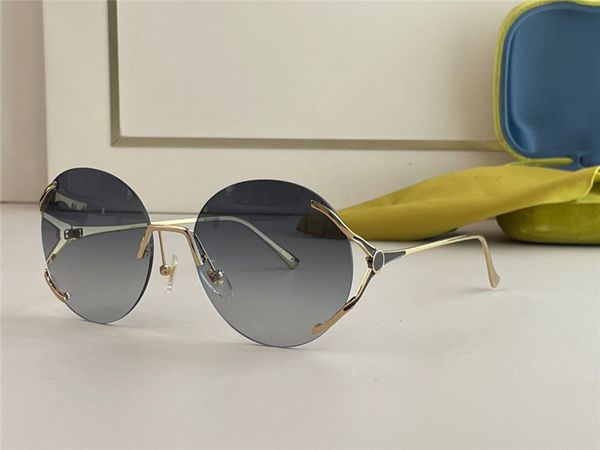 

new fashion design sunglasses 0645s round rimless frame popular and simple style versatile outdoor uv400 protection eyewear, White;black