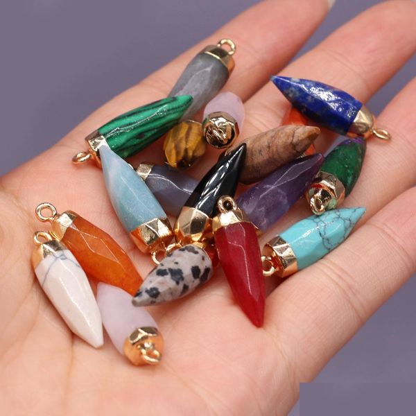 

pendant necklaces pendum chakra circar cone point pendant healing crystal reiki charms for necklace jewelry making amethyst rose qua dho5r, Silver