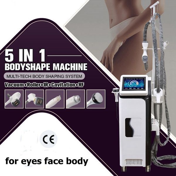 

5 in 1 vela body shape slimming machine vacuum roller massage beauty equipment cavitation rf face lift radio frequency cellulite reduction m