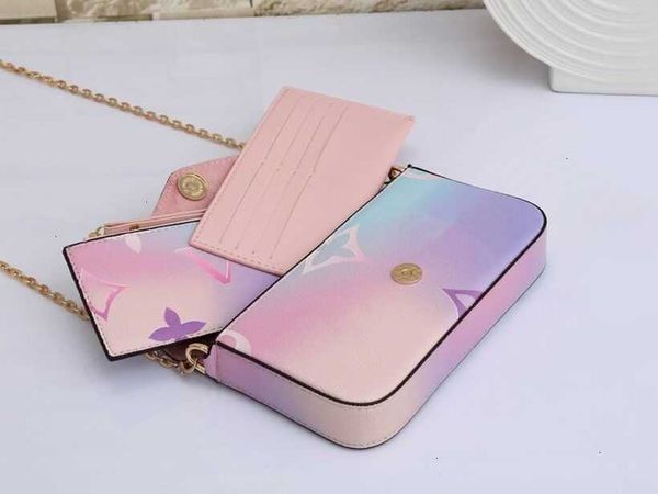 

designer bag monogrames 3pcs set luxurys designers bags fashion purse woman pochette felicie chain crossbody shoulder bag tie dye