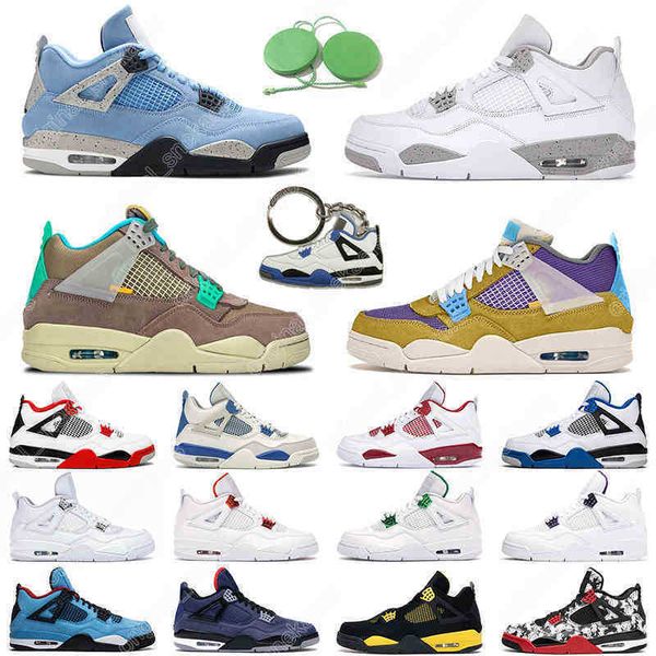 

4 mens basketball shoes 4s university blue white oreo black cat men trainer sports sneakers